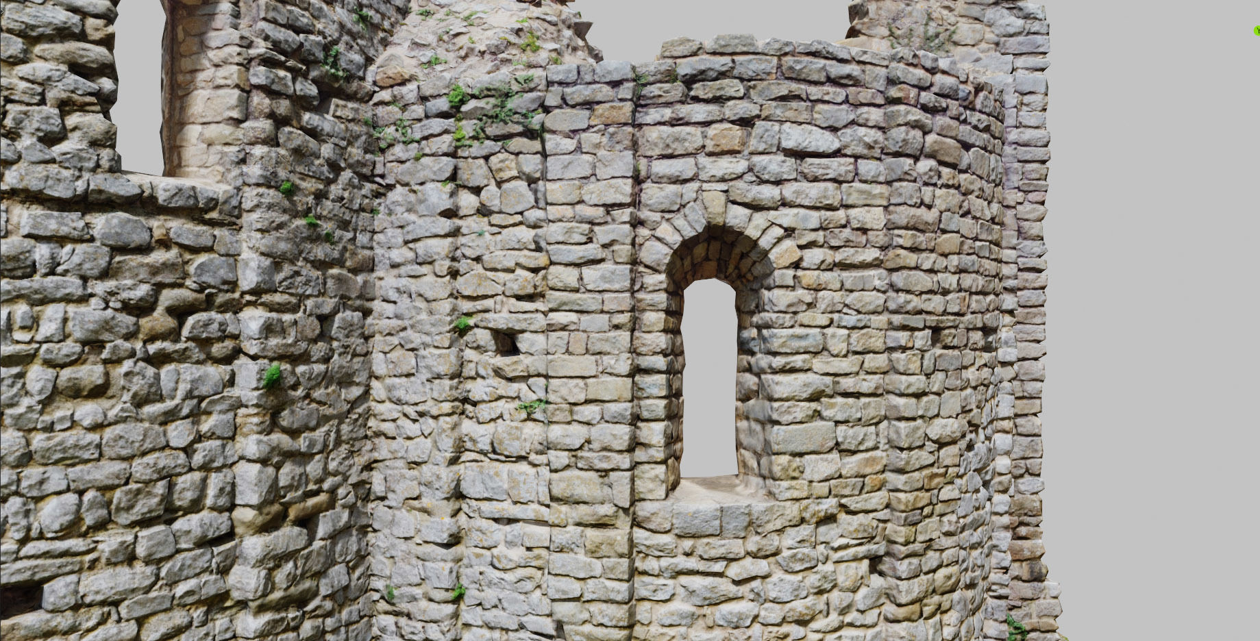 Monastery Ruins Wall Photoscan PBR Low-poly 3D model_7