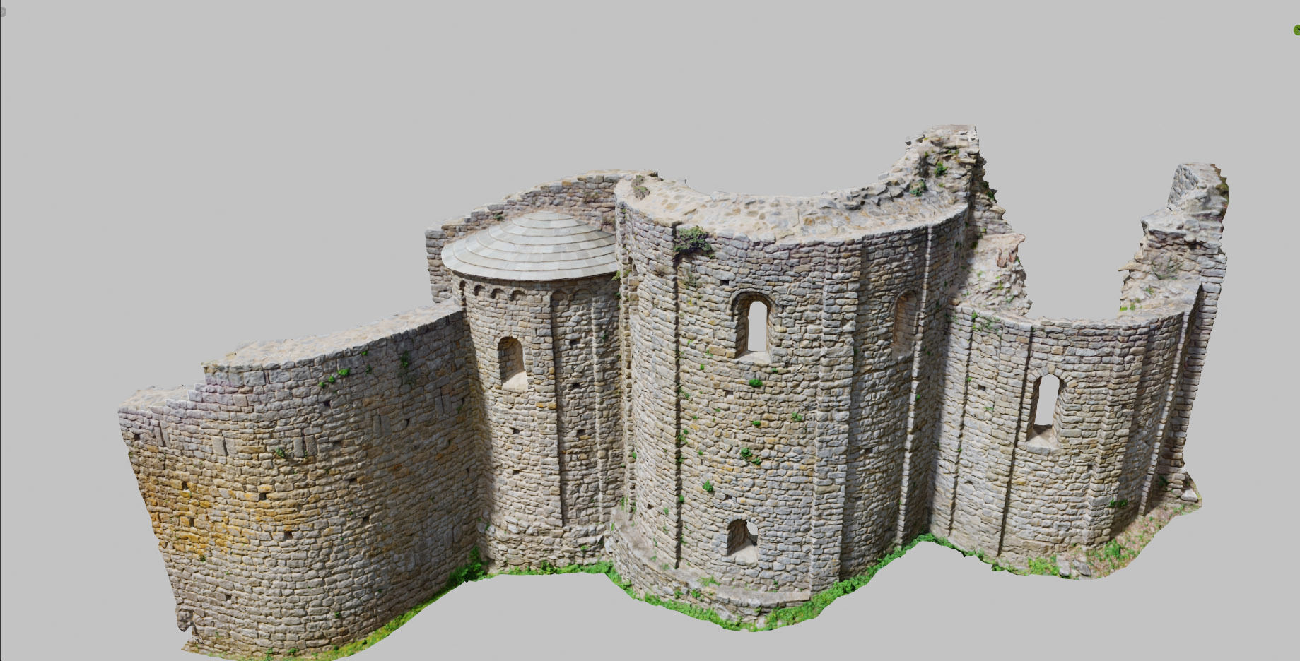 Monastery Ruins Wall Photoscan PBR Low-poly 3D model_14