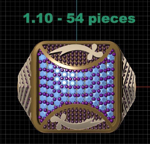 Rings gold ring with diamonds 3D print model_4