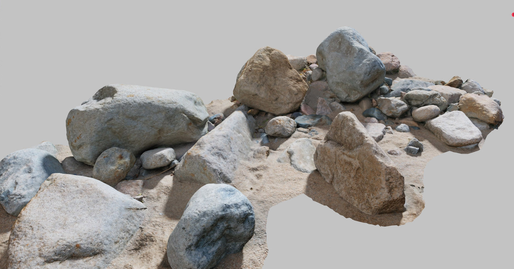 River Stone Pebbles Sand Rocks Scan PBR Low-poly 3D model_15