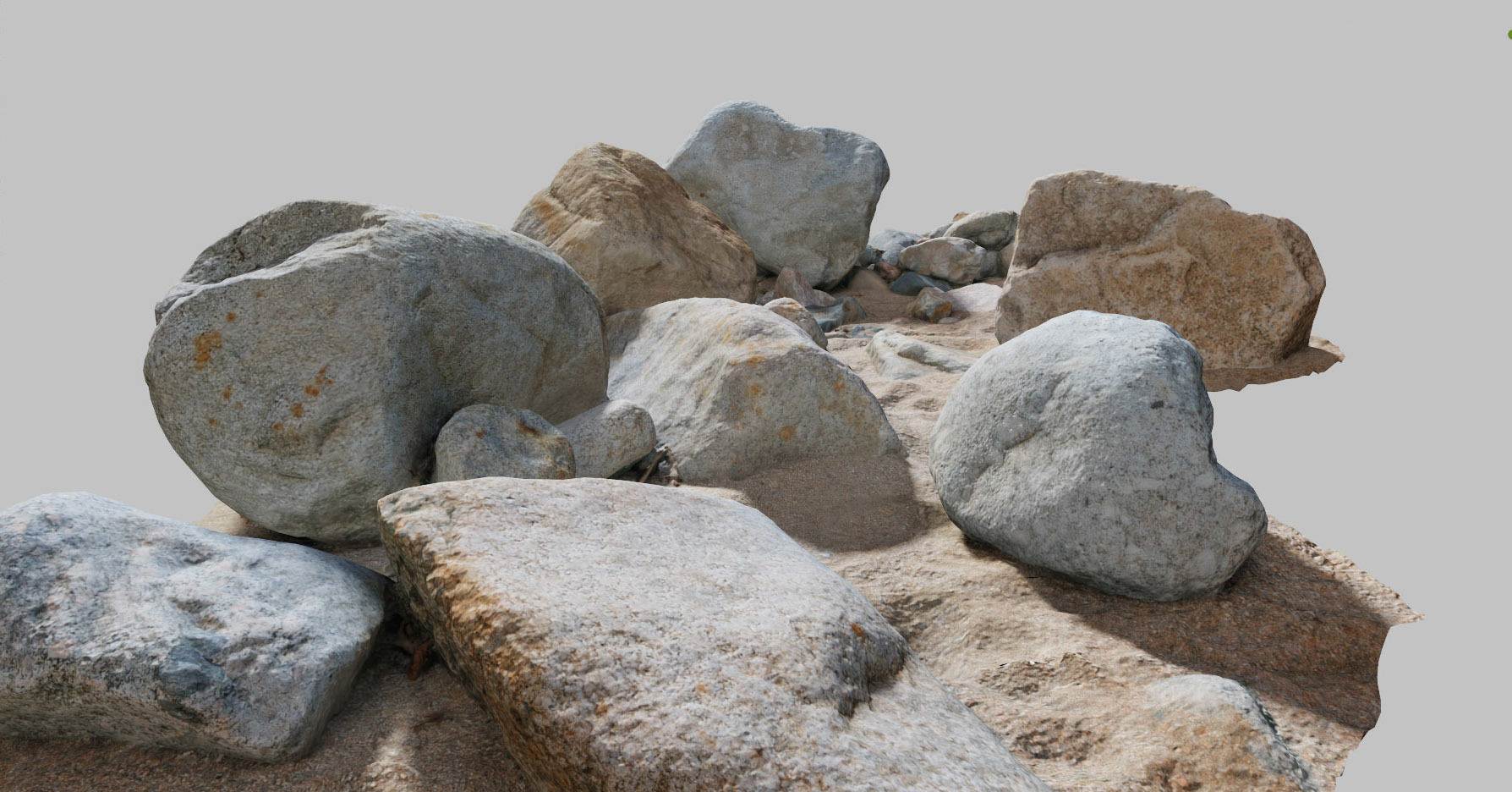 River Stone Pebbles Sand Rocks Scan PBR Low-poly 3D model_13