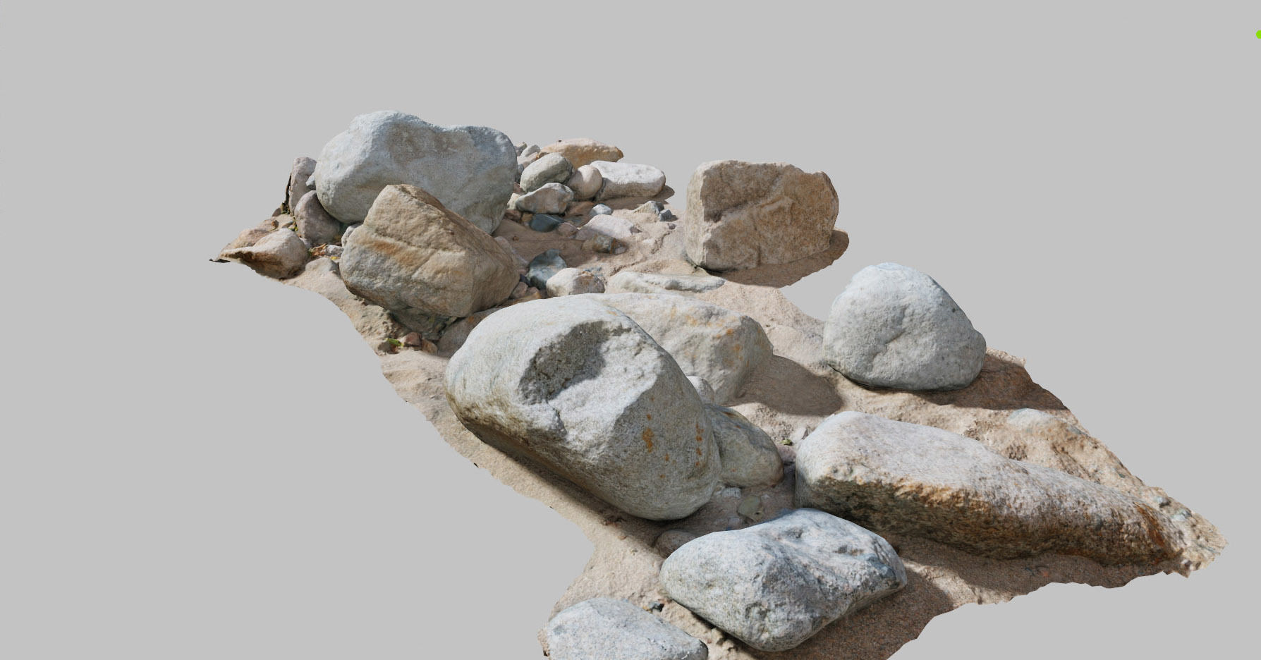 River Stone Pebbles Sand Rocks Scan PBR Low-poly 3D model_17