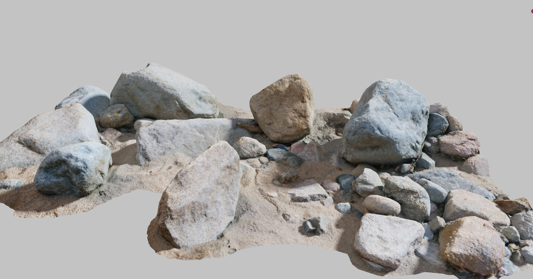 River Stone Pebbles Sand Rocks Scan PBR Low-poly 3D model_14