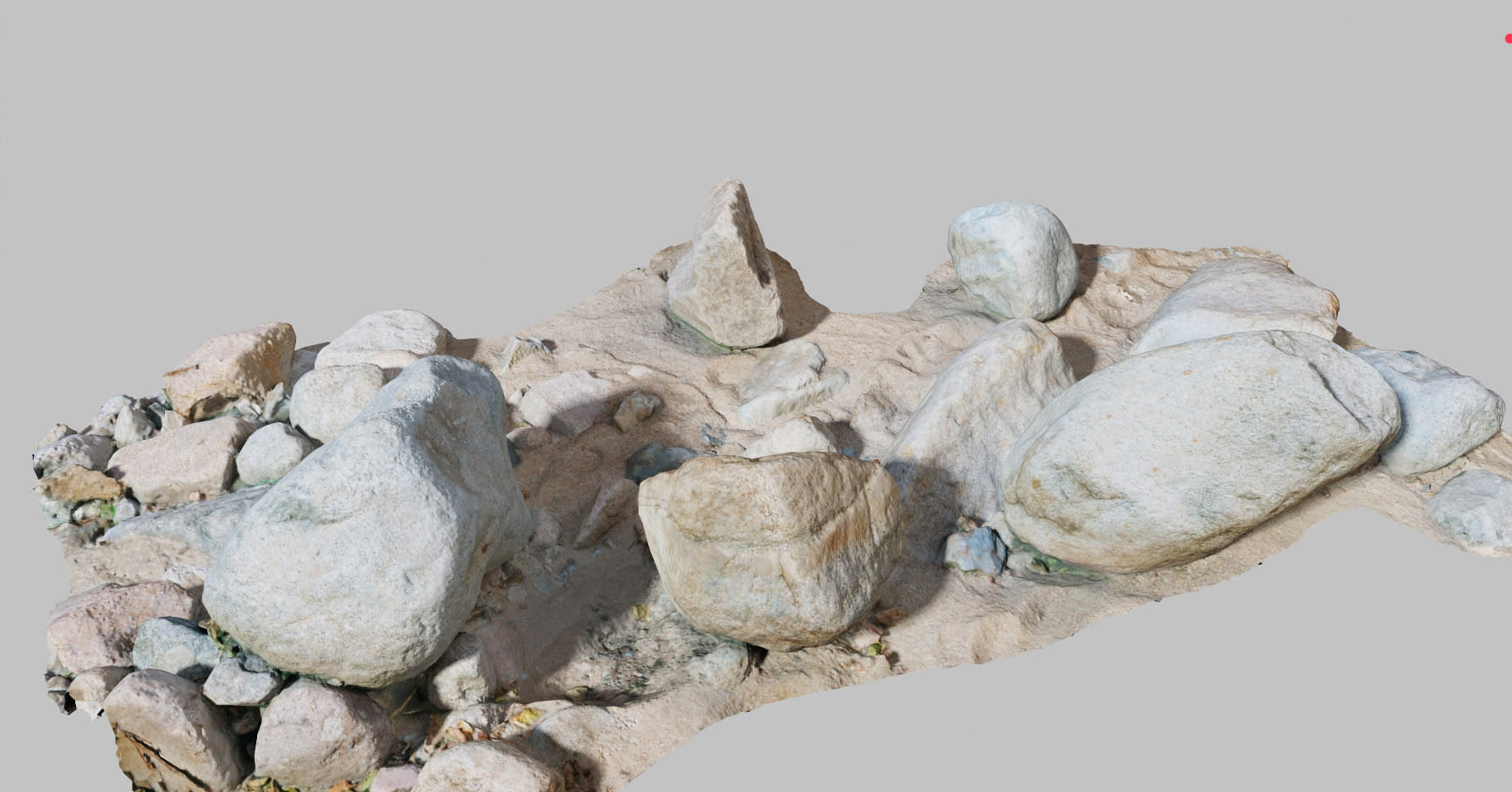River Stone Pebbles Sand Rocks Scan PBR Low-poly 3D model_1