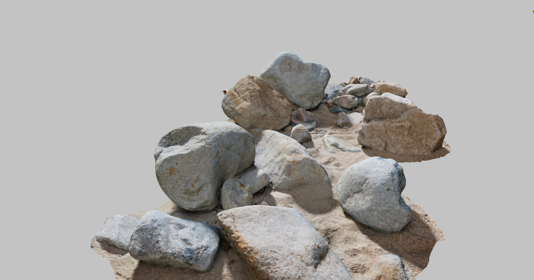 River Stone Pebbles Sand Rocks Scan PBR Low-poly 3D model_16