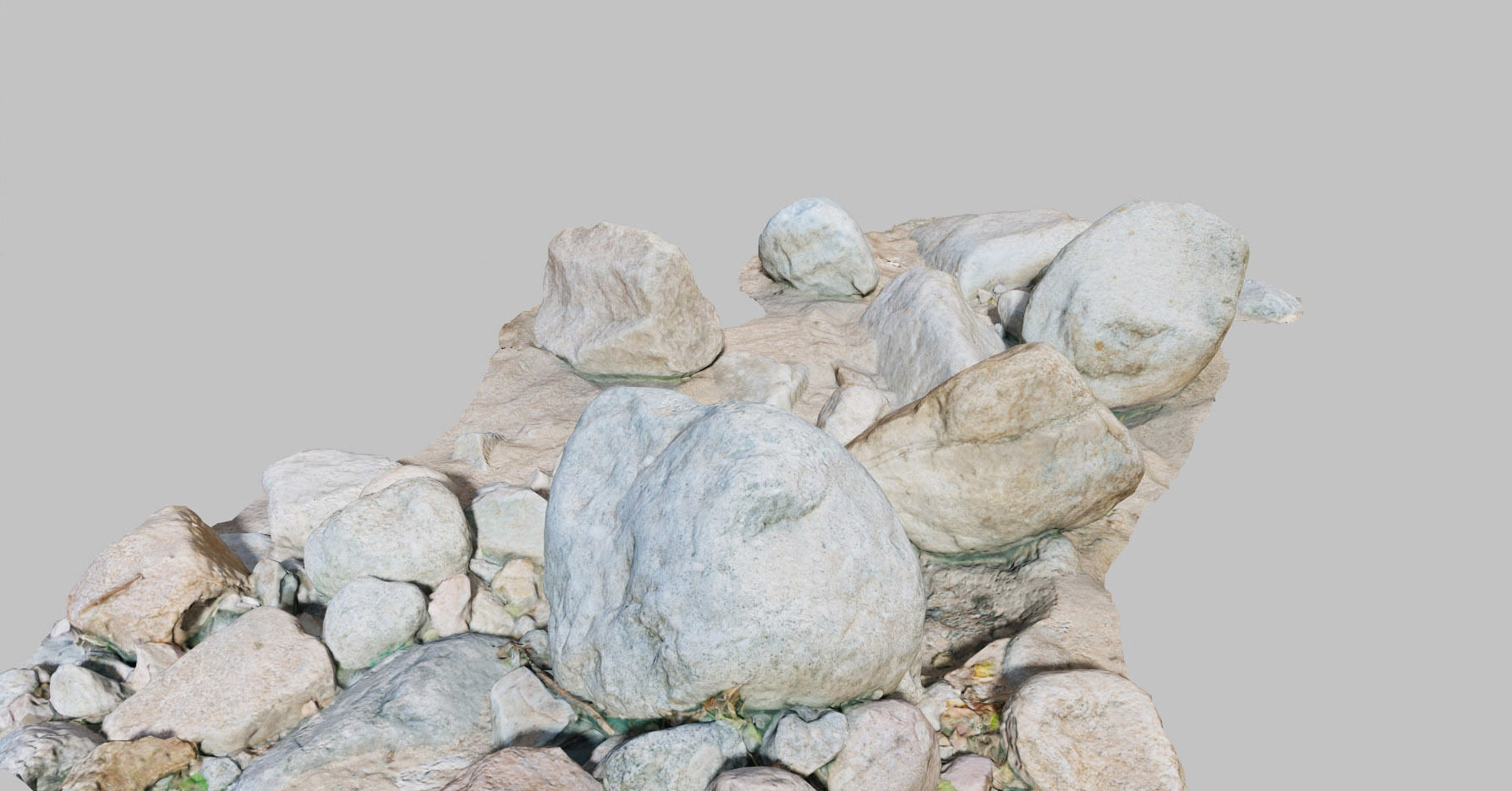 River Stone Pebbles Sand Rocks Scan PBR Low-poly 3D model_2