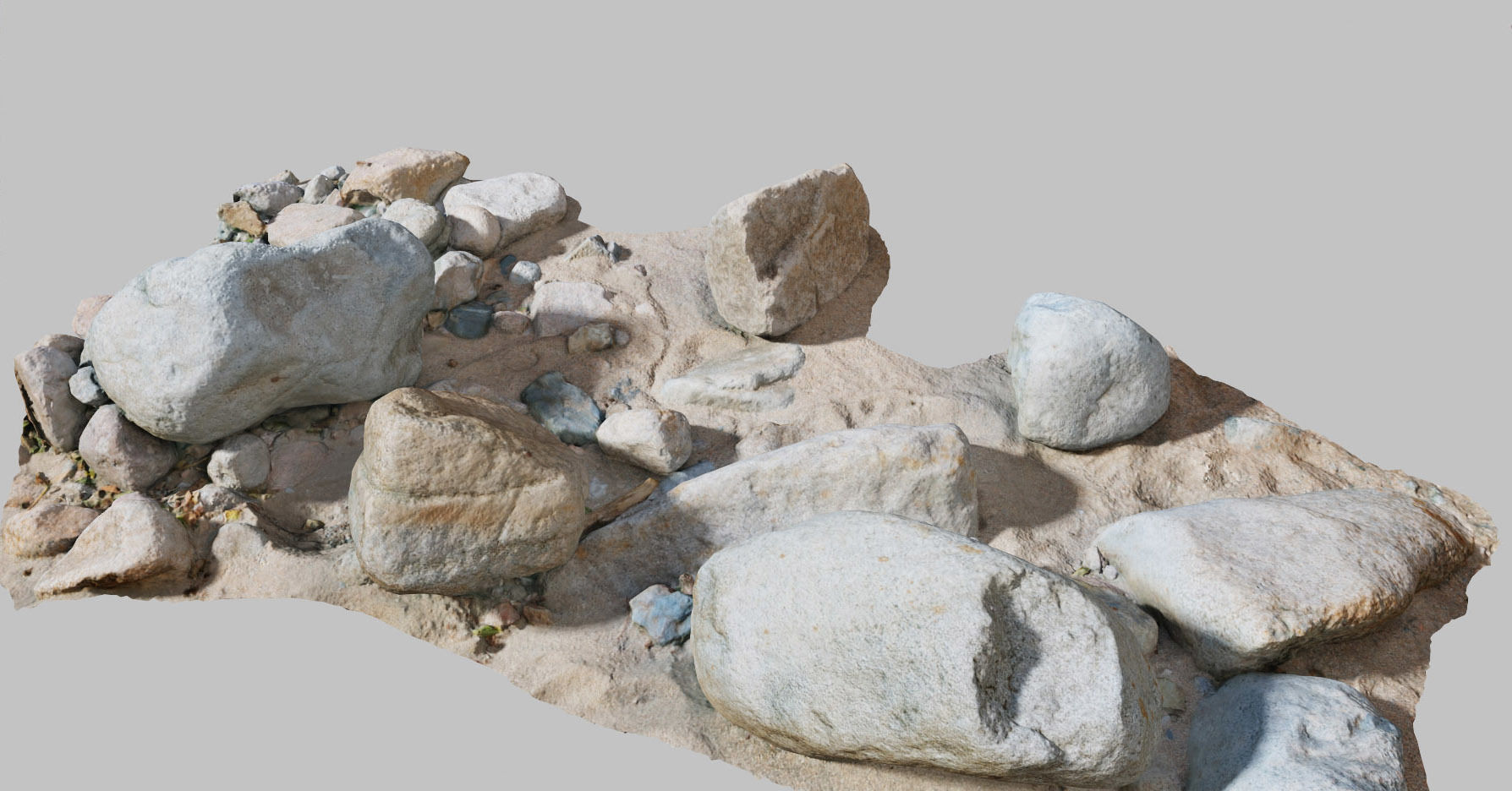 River Stone Pebbles Sand Rocks Scan PBR Low-poly 3D model_18
