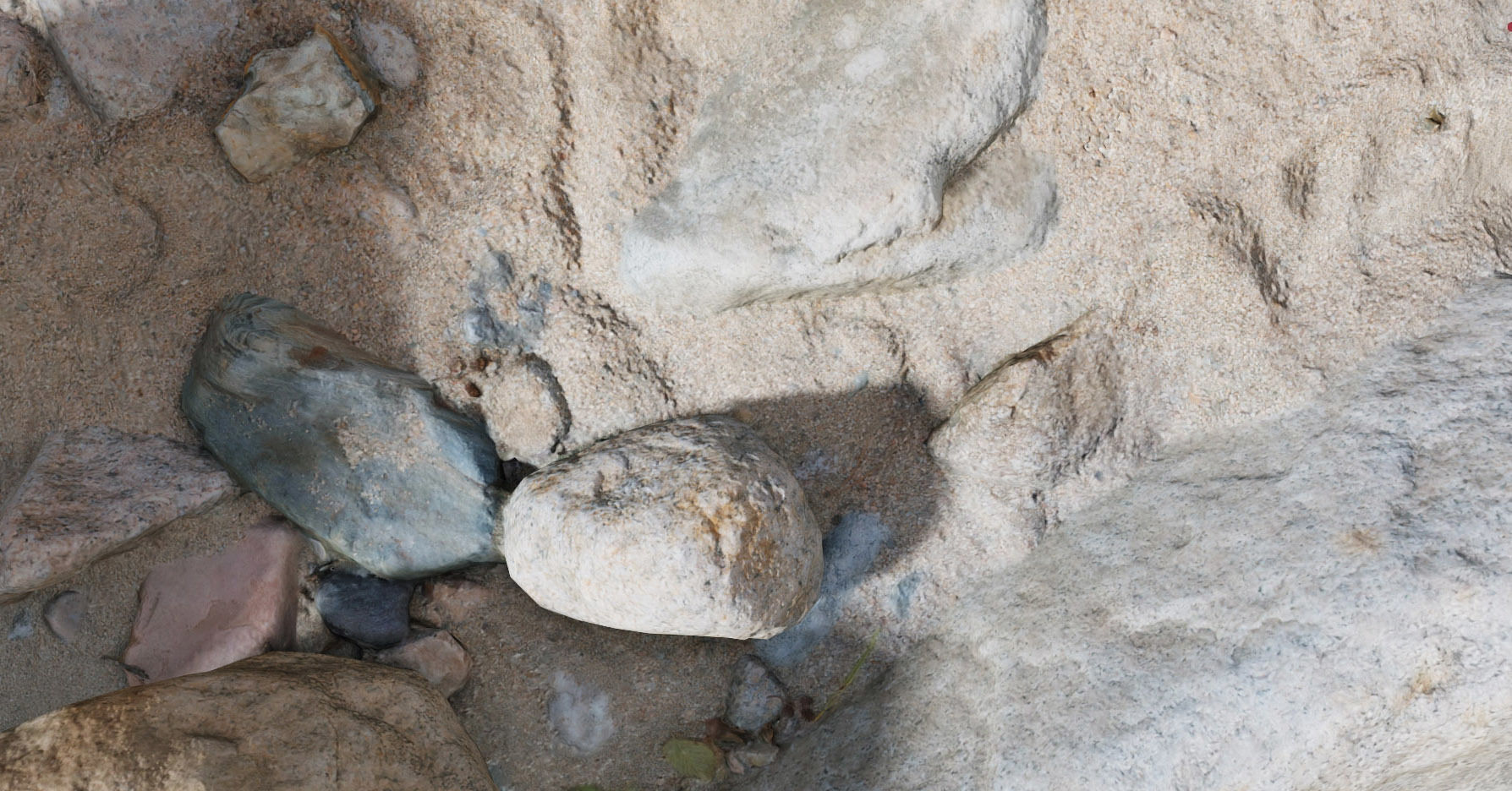 River Stone Pebbles Sand Rocks Scan PBR Low-poly 3D model_9