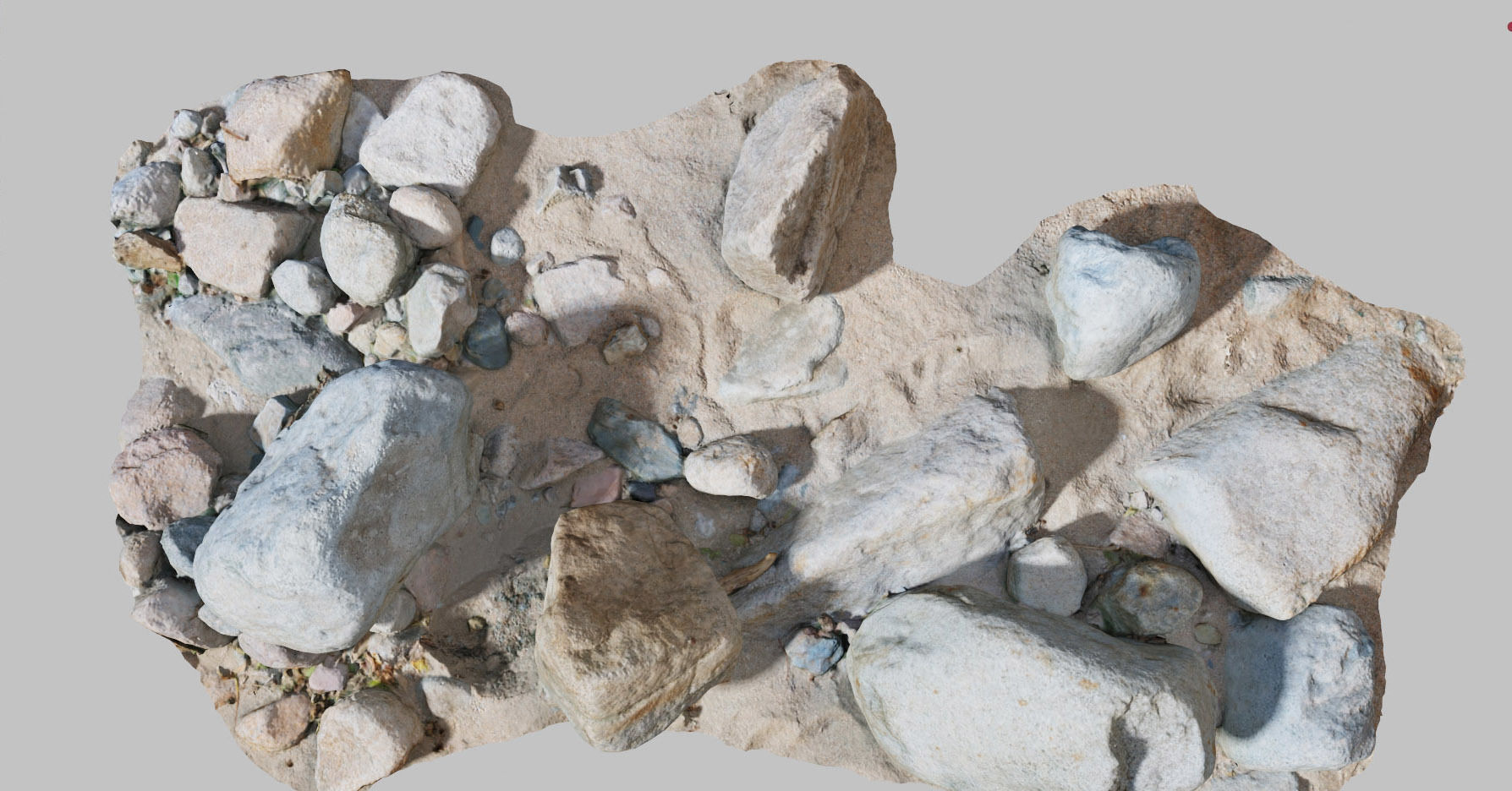 River Stone Pebbles Sand Rocks Scan PBR Low-poly 3D model_8