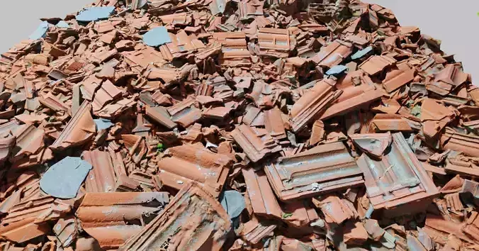 Roof Rubble Pile Debris Tiles Scan PBR