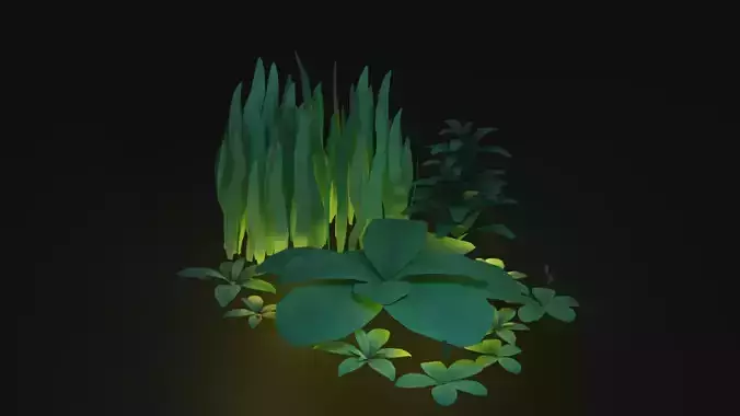 Stylized Plants Pack Free low-poly 3D model