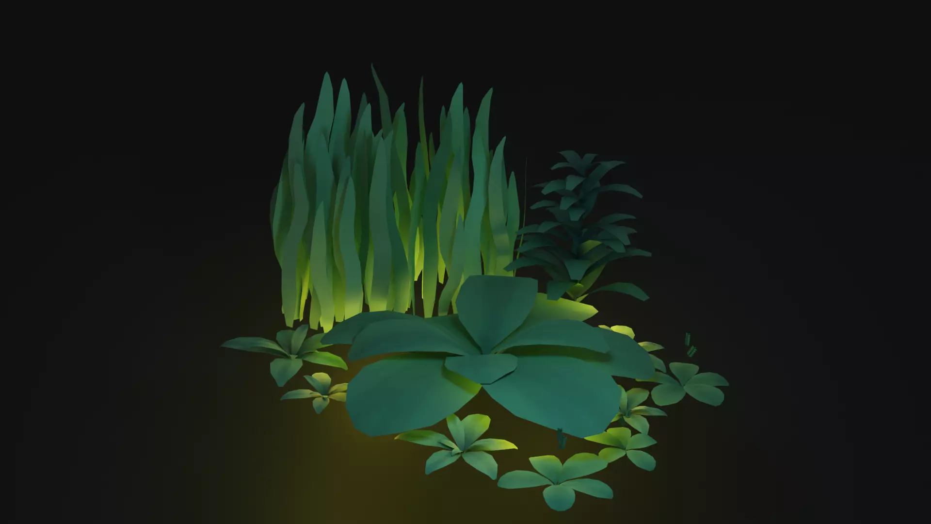 Stylized Plants Pack Free low-poly 3D model_0
