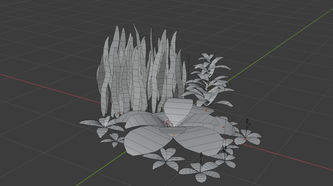 Stylized Plants Pack Free low-poly 3D model_4