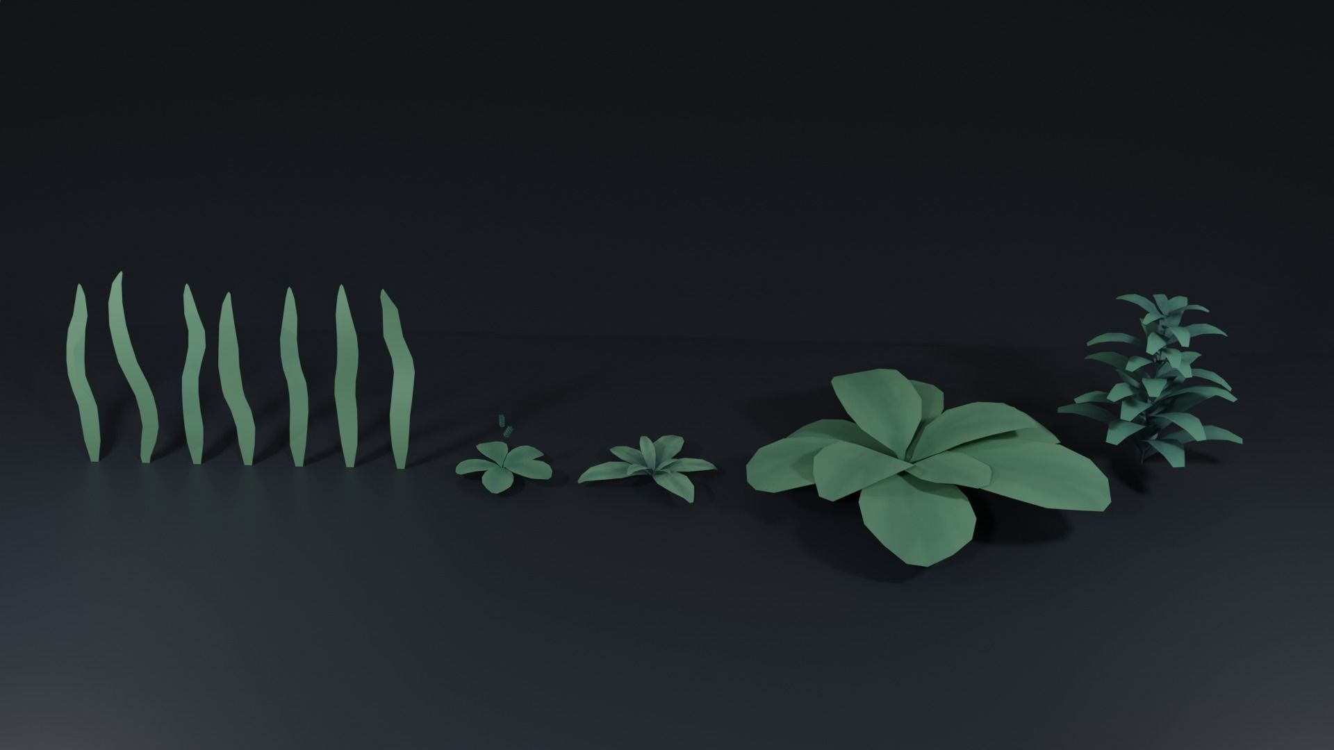 Stylized Plants Pack Free low-poly 3D model_1