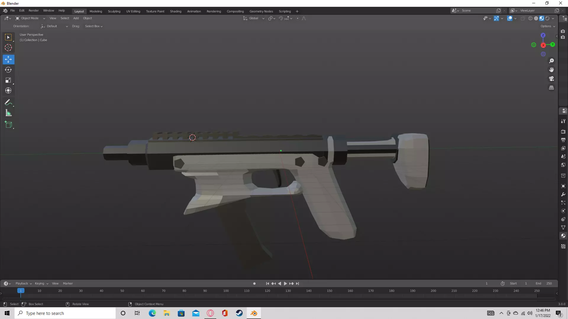 lowpoly smg gun Free low-poly 3D model