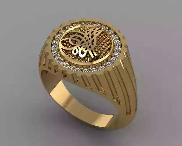 Rings gold ring with arabic calligraphy