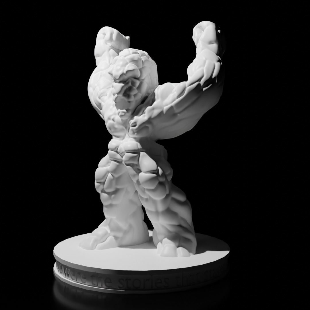 Clay Golem Miniature Set 3D print model_4