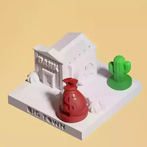 Mini City - Western - Hanks Bank 3D print model