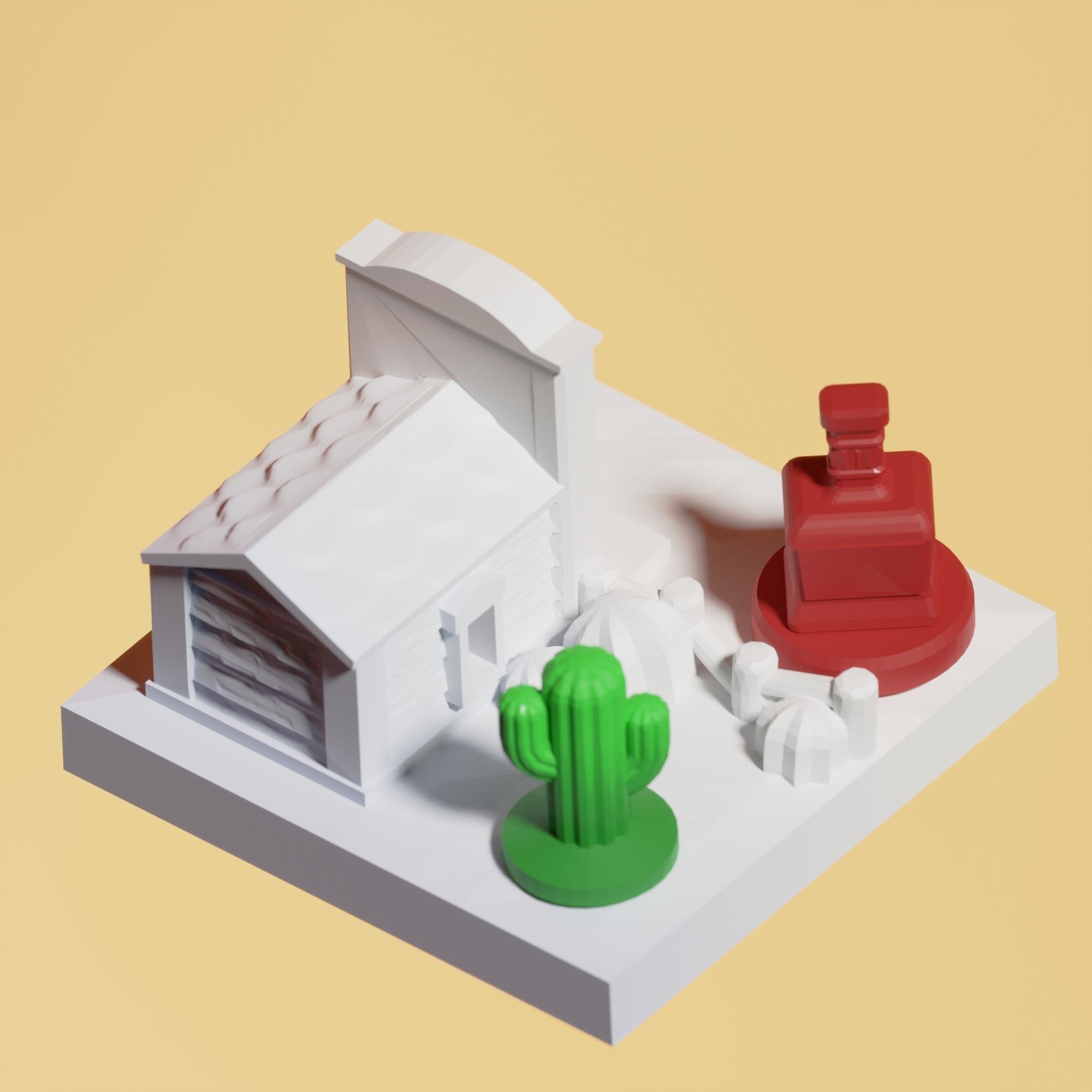 Mini City - Western - Hair of the Dog Saloon 3D print model_2