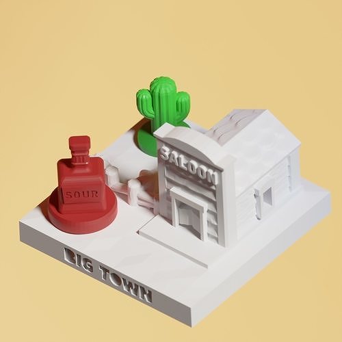 Mini City - Western - Hair of the Dog Saloon 3D print model