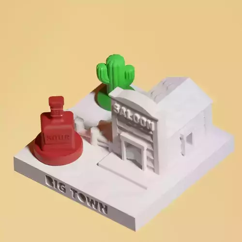 Mini City - Western - Hair of the Dog Saloon 3D print model