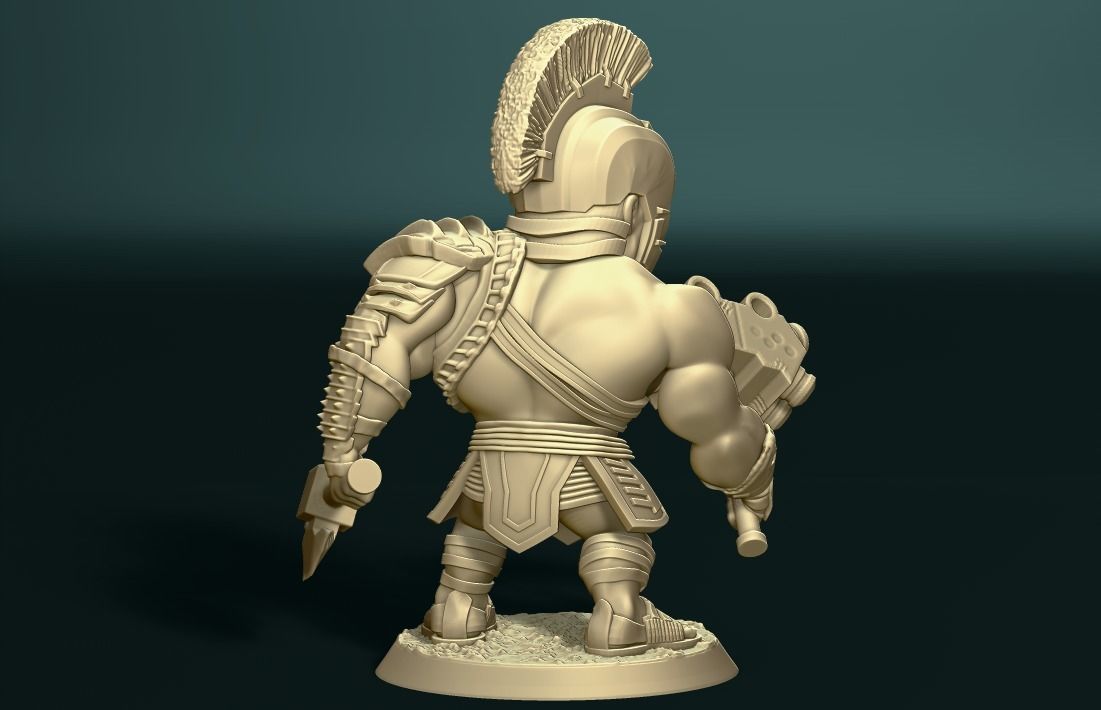 Chibi gladiator hulk 3D print model_6
