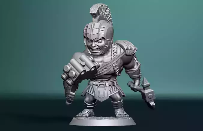 Chibi gladiator hulk 3D print model