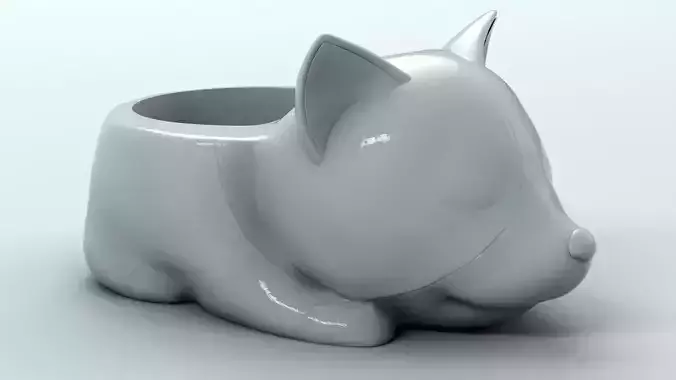 Dog in Vase 3D print  3D print model