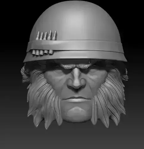 Wolverine Logan in helmet head sculpt for figure