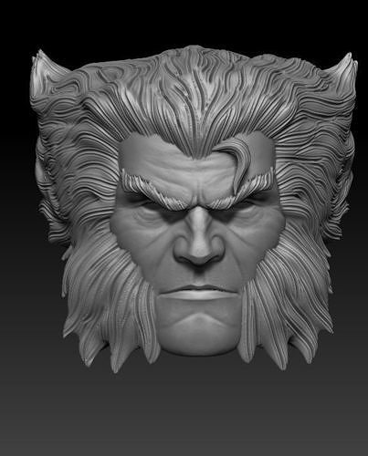 Wolverine Logan head sculpt for figure 3D print model