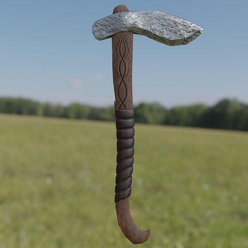 Axe PBR Low-Poly Game ready 3D model viking Low-poly 3D model