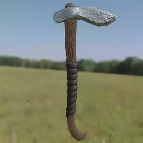 Axe PBR Low-Poly Game ready 3D model viking