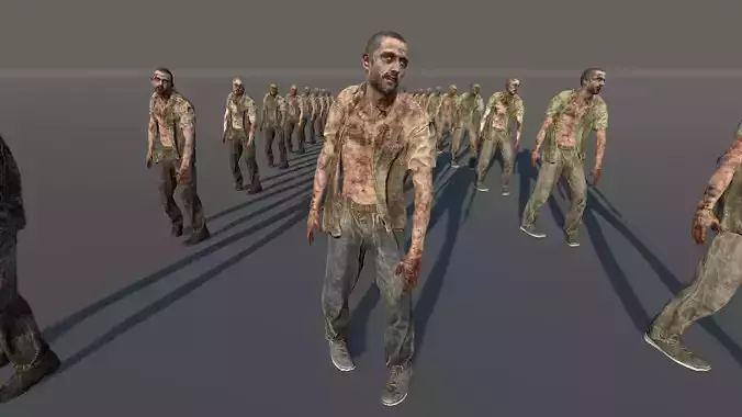 Zombie Civilian Male 04 Low-poly 3D model