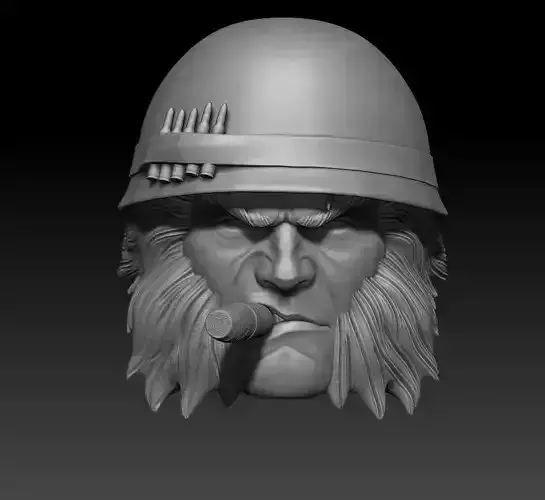 Logan Wolverine in helmet with ciagarette head sculpt for figure