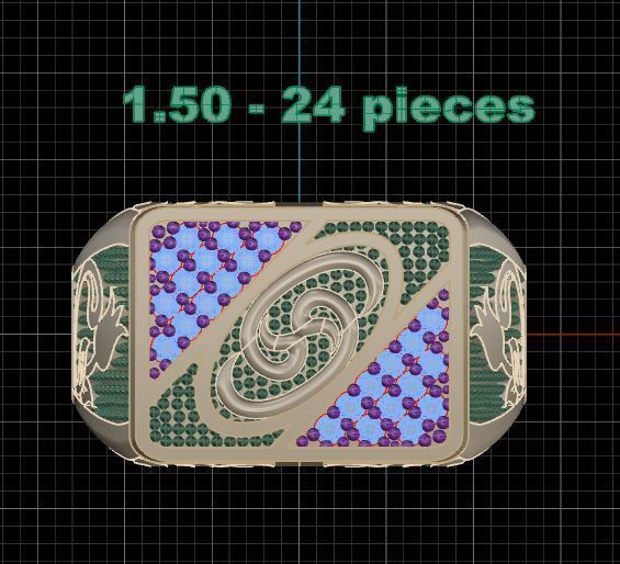 Rings gold ring with intricate design 3D print model_4