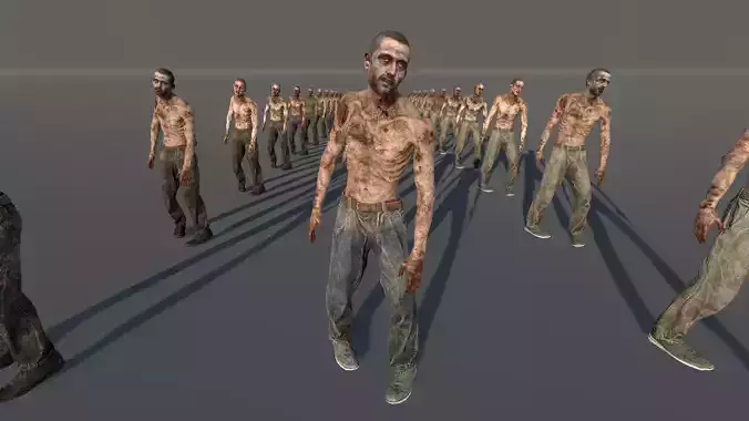 Zombie Civilian Male 05 Low-poly 3D model