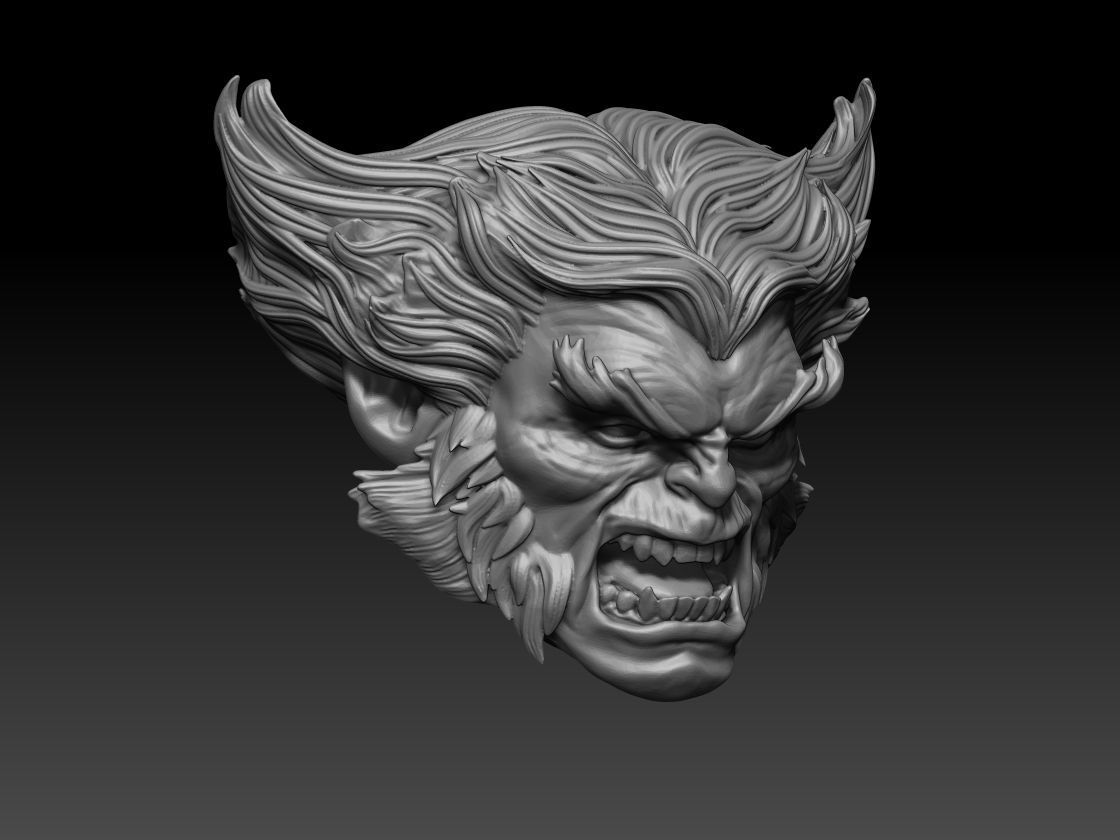 Marvels Beast X-man head sculpt for figure  3D print model_2