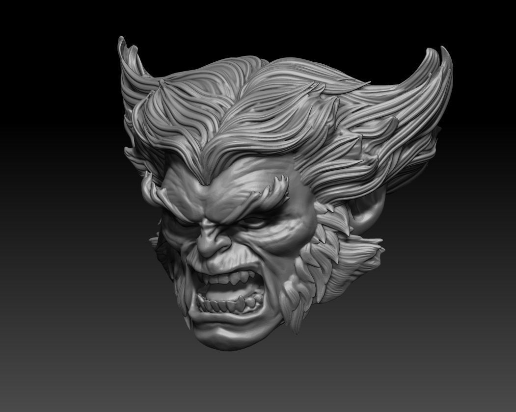 Marvels Beast X-man head sculpt for figure  3D print model_1