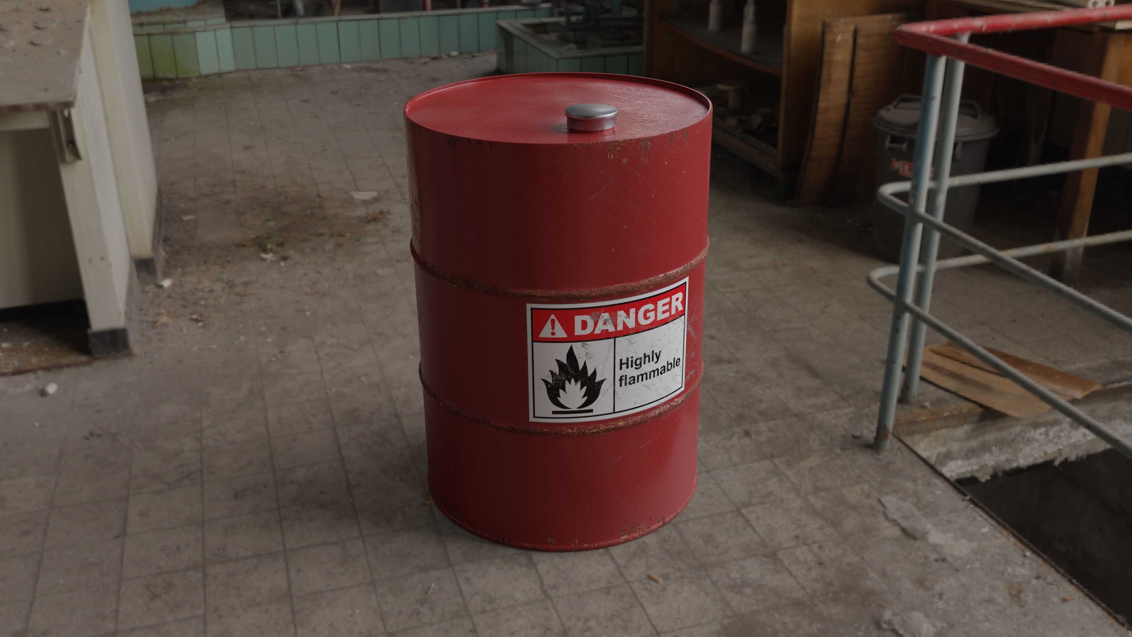 Oil Barrel Oil canister Fuel Barrel Low-poly 3D model_6