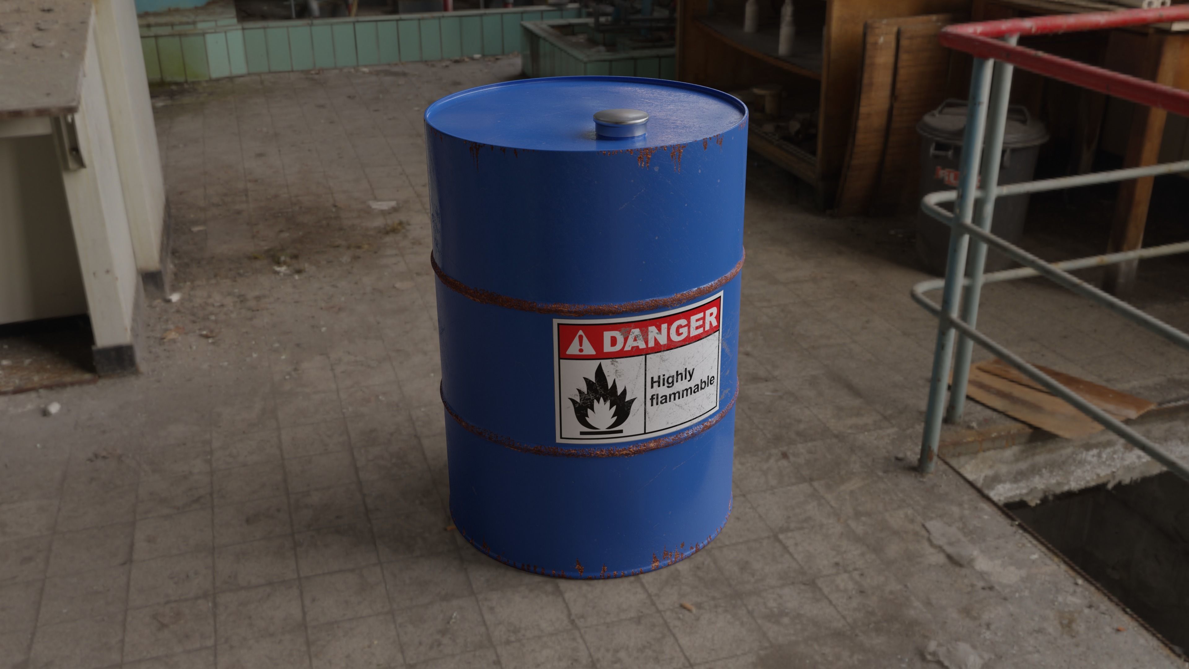 Oil Barrel Oil canister Fuel Barrel Low-poly 3D model_4