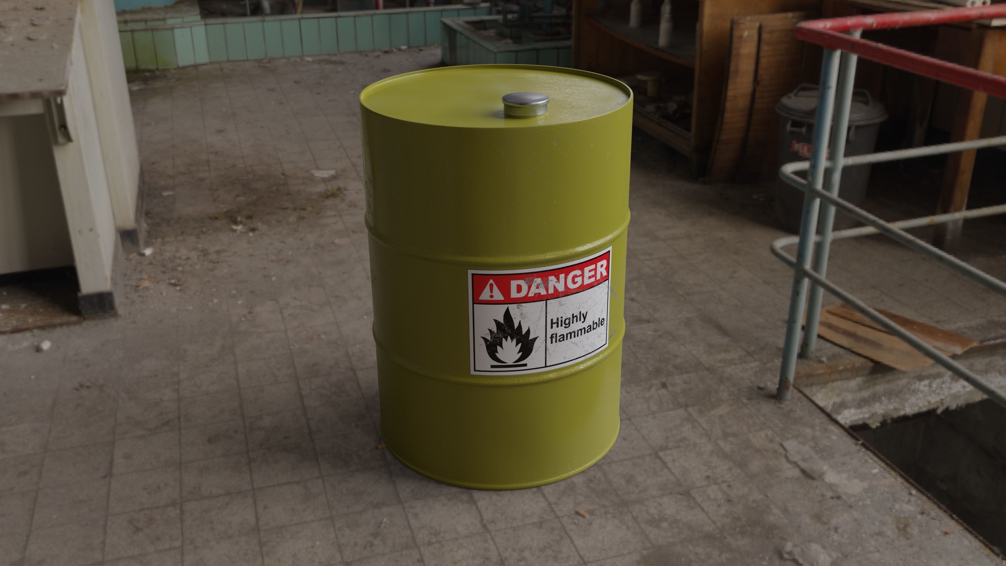 Oil Barrel Oil canister Fuel Barrel Low-poly 3D model_11