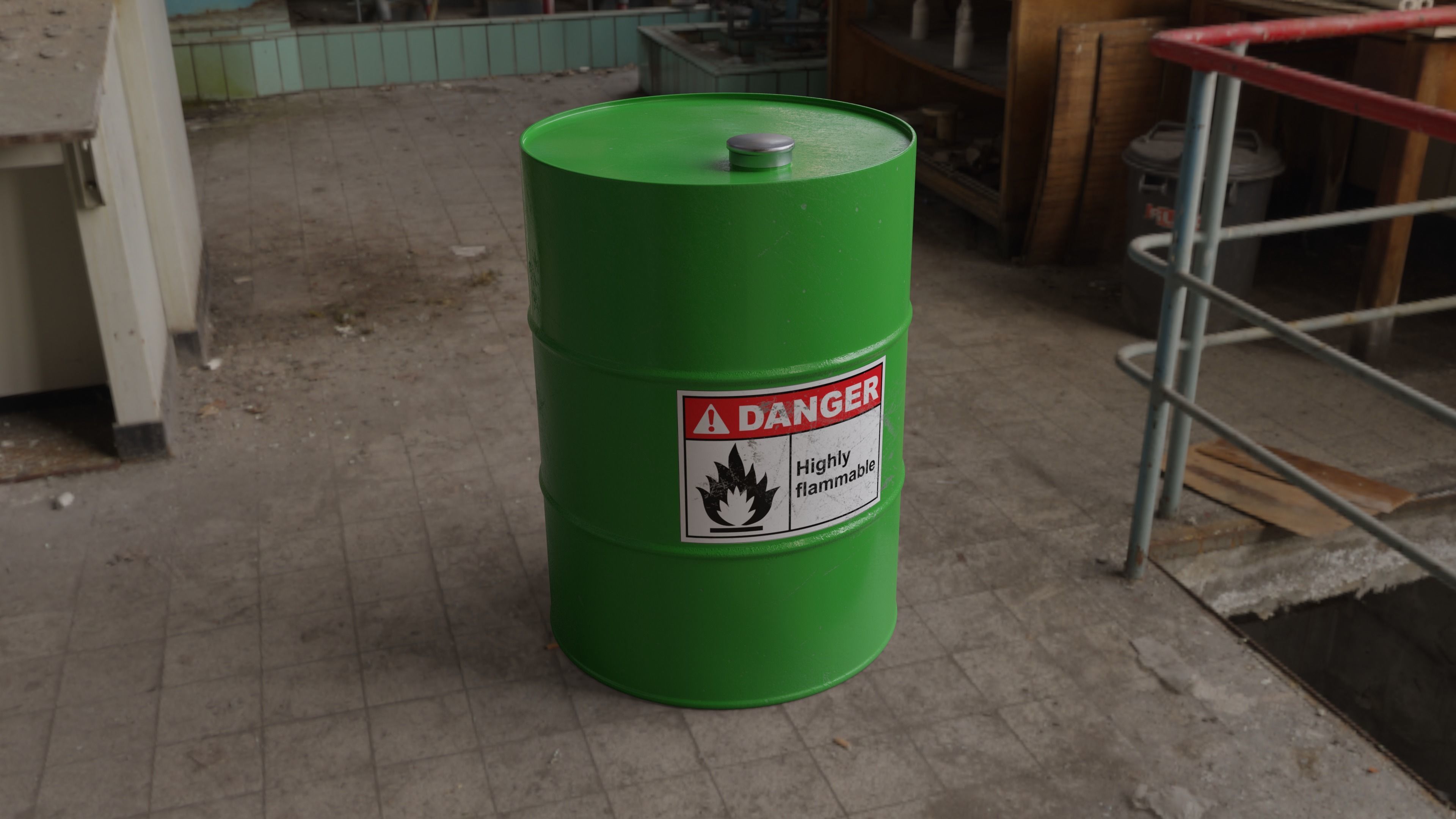Oil Barrel Oil canister Fuel Barrel Low-poly 3D model_9