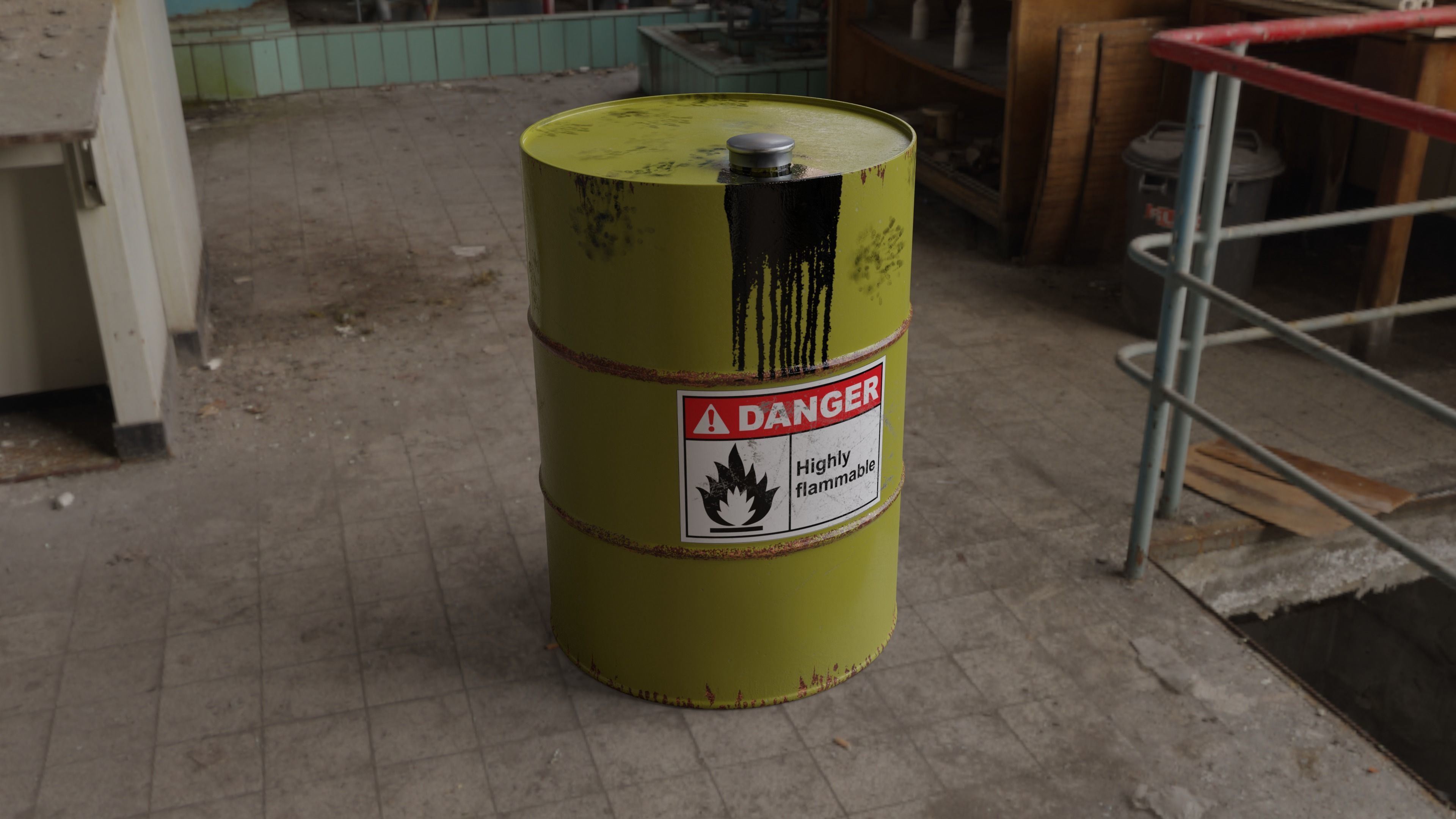 Oil Barrel Oil canister Fuel Barrel Low-poly 3D model_3