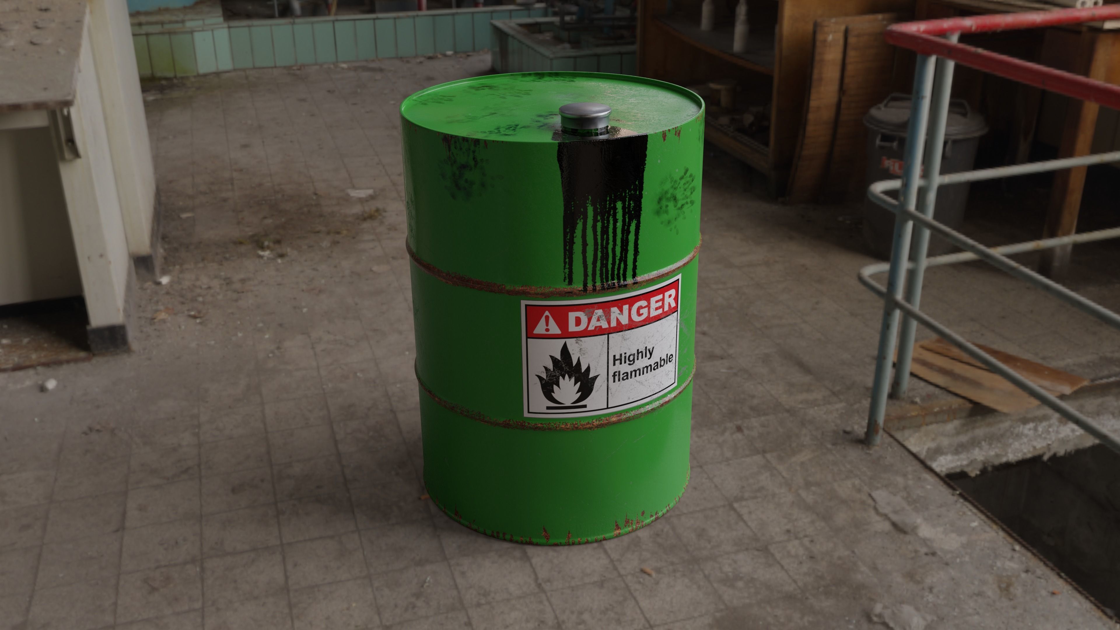 Oil Barrel Oil canister Fuel Barrel Low-poly 3D model_1