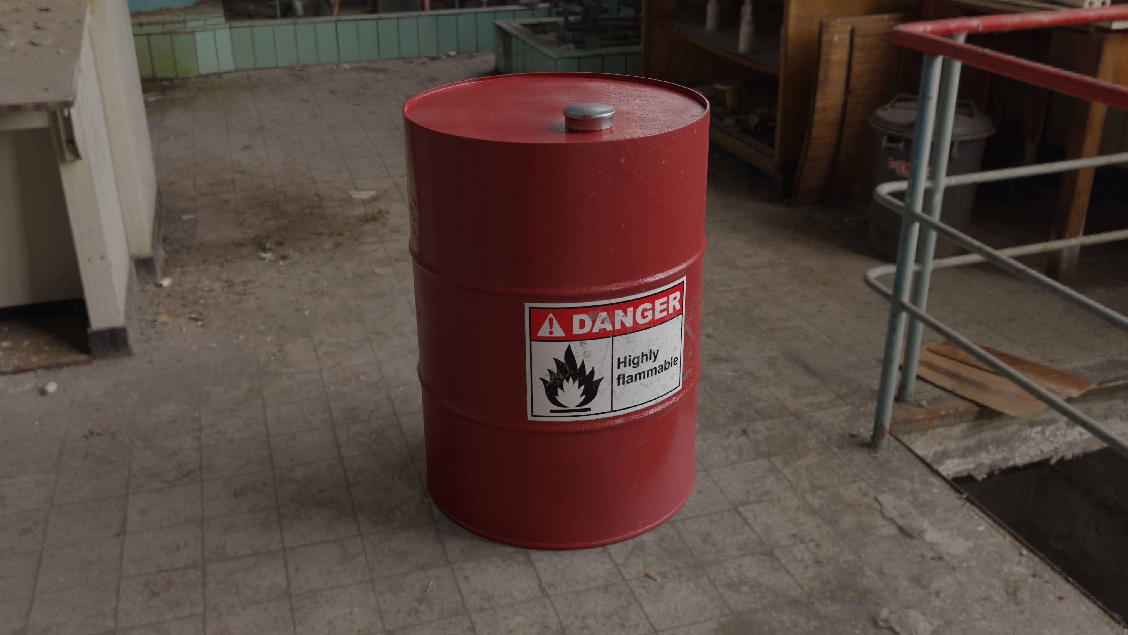 Oil Barrel Oil canister Fuel Barrel Low-poly 3D model_10