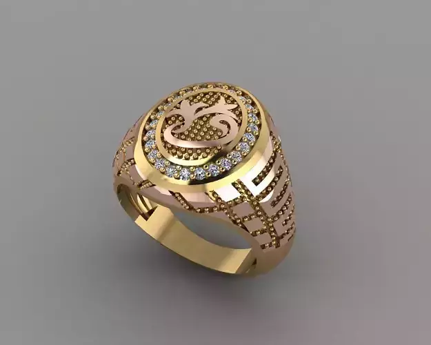 Rings gold ring with diamonds and sapphires