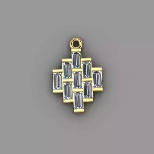 Pendant gold with topaz stones