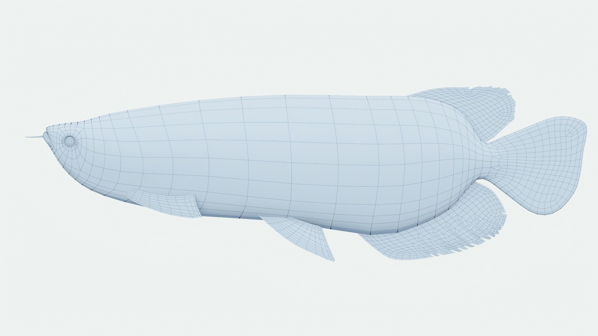 Red dragon fish Low-poly 3D model_6