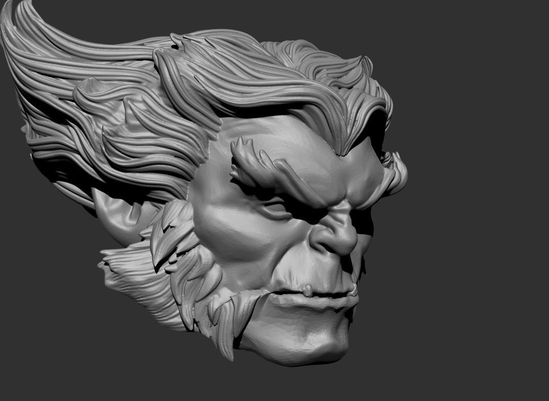 Marvels Beast head sculpt for figure 3D print model_2