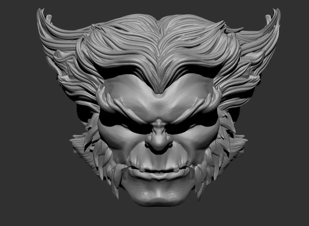 Marvels Beast head sculpt for figure 3D print model_0